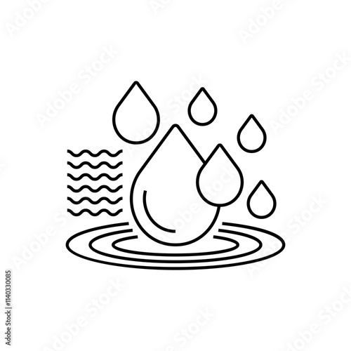 Water Drop Line Icon. linear style sign for mobile concept and web design. Outline vector icon.