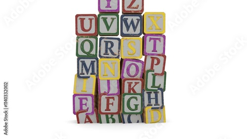 A to Z english alphabet wooden box