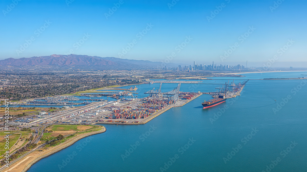 Obraz premium Aerial View of Global Trade Port