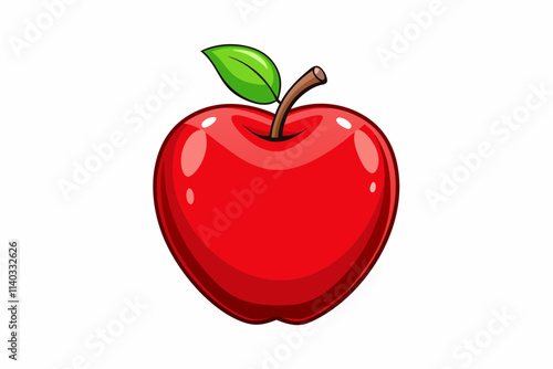 red apple isolated on white