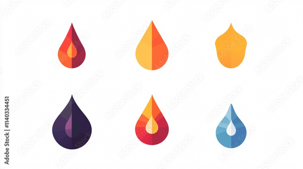 Water Drop Icon Vector: 2D Flat Isolated Water Droplet Symbol Design Water Drop Icon Vector: 2D Flat Isolated Water Droplet Symbol Design