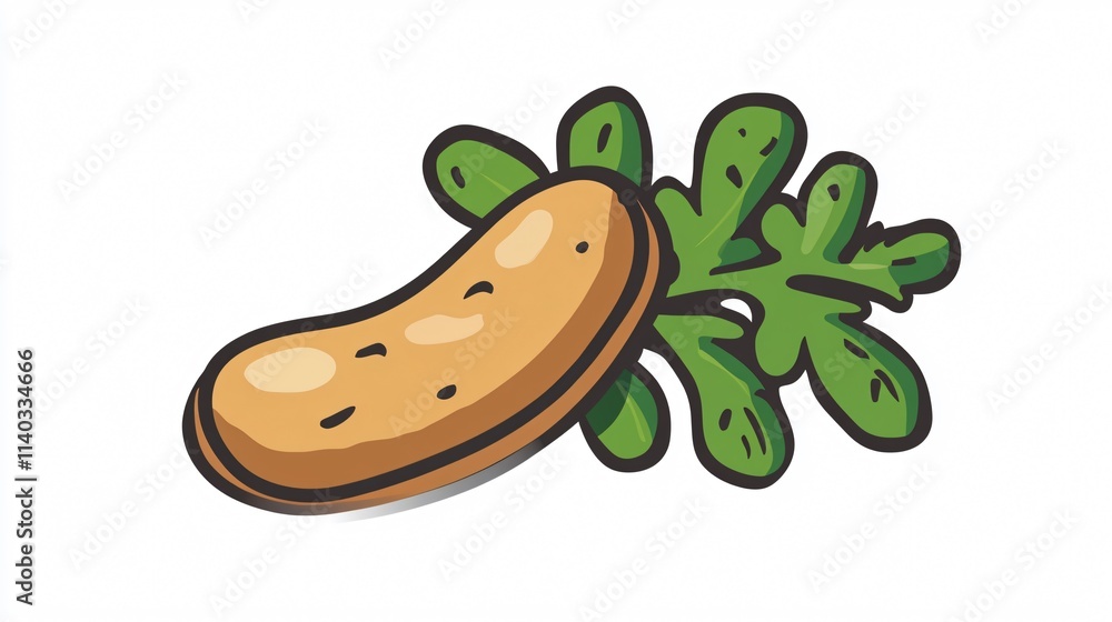 Tamarind Fruit Outline Icon Vector Isolated Tamarind Fruit Outline Icon Vector Isolated