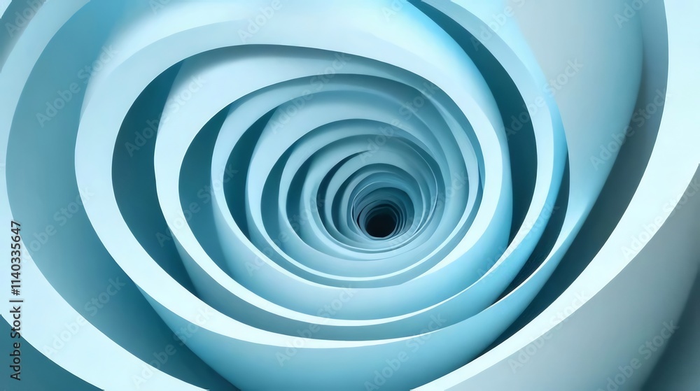 Abstract swirling blue tunnel, depth illusion. Abstract swirling blue tunnel, depth illusion.