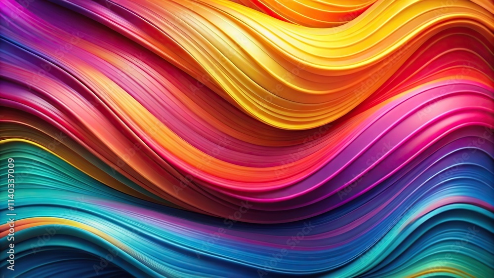 Fototapeta premium Smooth flowing wavy colorful gradient abstract background aerial view
