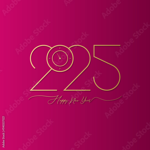 2025 number design with concept modern for 2025, happy new year