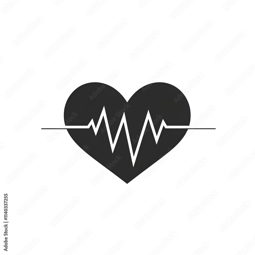 heart and heartbeat symbol heart and heartbeat symbol