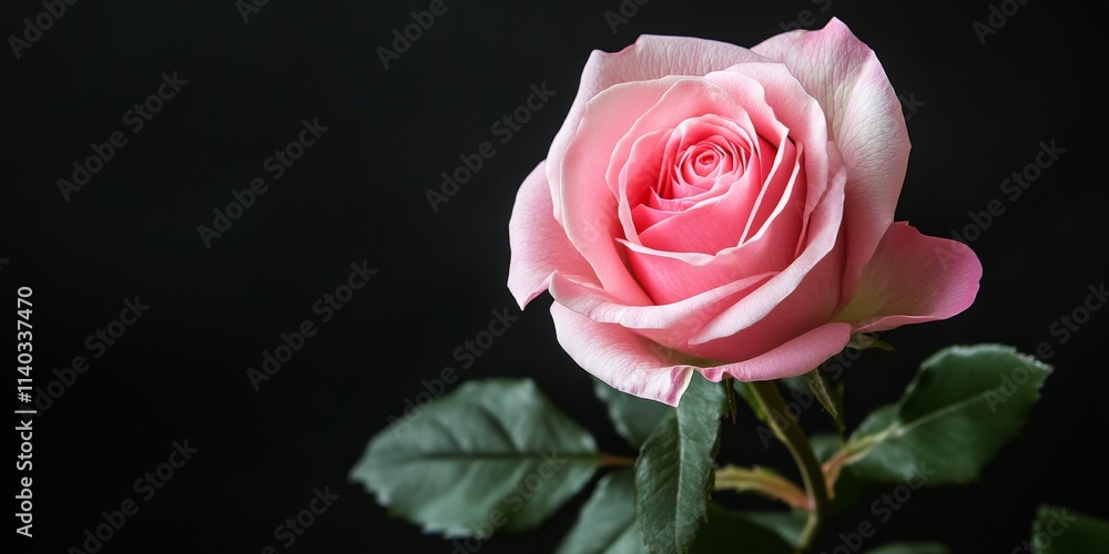 Elegant pink rose displayed on a striking black background, highlighting the beauty of the pink rose with contrasting tones, perfect for showcasing the exquisite pink rose in any setting. Elegant pink rose displayed on a striking black background, highlighting the beauty of the pink rose with contrasting tones, perfect for showcasing the exquisite pink rose in any setting.