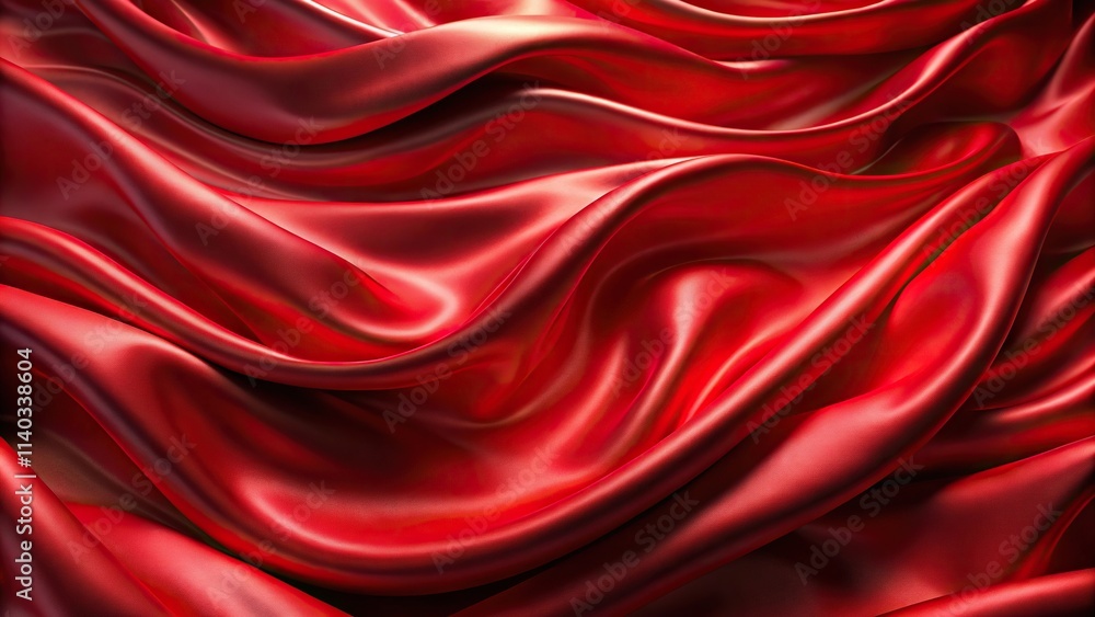 Obraz premium Smooth silk and satin textile background with red waves low angle