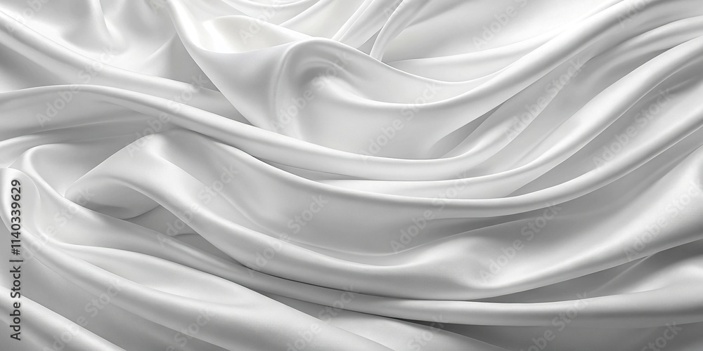 Obraz premium Smooth white fabric with elegant folds and soft ripples