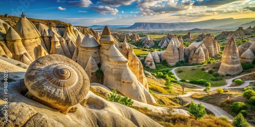 Snail shaped rock formation in Devrent Imaginary Valley Cappadocia photo