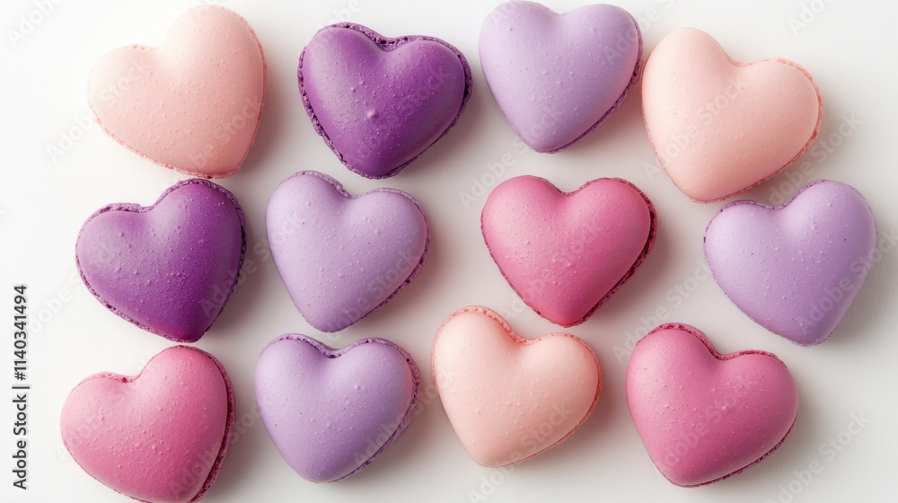Pink Heart Sweet macarons isolated on a white background,Love romantic,Happy Valentines Day,Macaroons cake creative layout,Sweet collection and design element, Flat lay. Pink Heart Sweet macarons isolated on a white background,Love romantic,Happy Valentines Day,Macaroons cake creative layout,Sweet collection and design element, Flat lay.