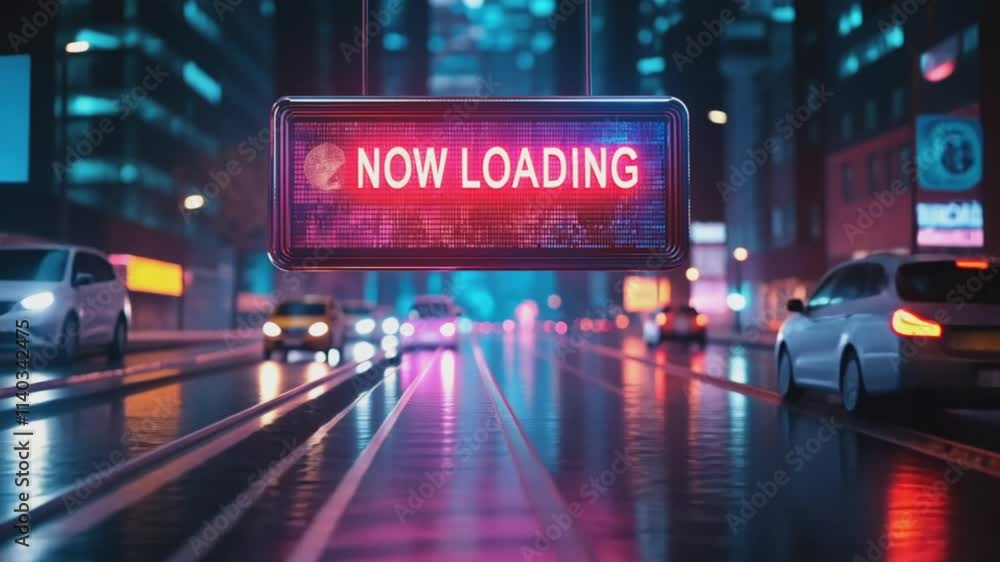 Cyberpunk Loading Screen in Neon City Cyberpunk Loading Screen in Neon City