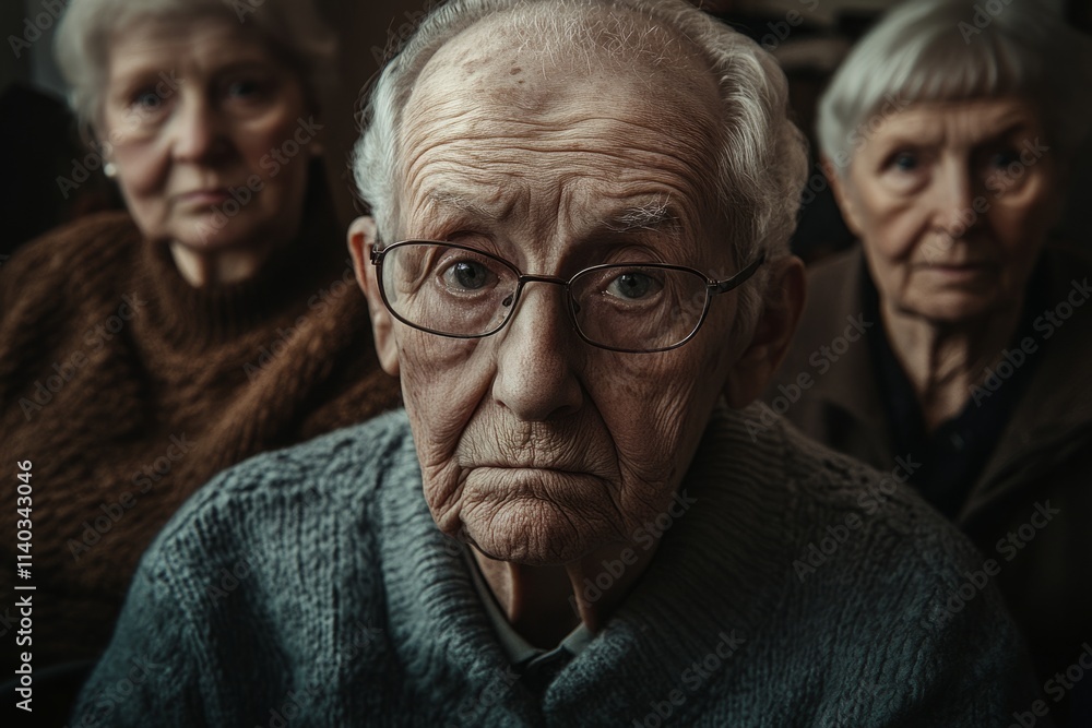 A close-up portrait capturing the essence of elderly individuals. Their faces tell stories of wisdom and life experiences. An intimate setting enhances this moment. Generative AI A close-up portrait capturing the essence of elderly individuals. Their faces tell stories of wisdom and life experiences. An intimate setting enhances this moment. Generative AI