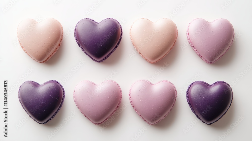 Pink Heart Sweet macarons isolated on a white background,Love romantic,Happy Valentines Day,Macaroons cake creative layout,Sweet collection and design element, Flat lay. Pink Heart Sweet macarons isolated on a white background,Love romantic,Happy Valentines Day,Macaroons cake creative layout,Sweet collection and design element, Flat lay.