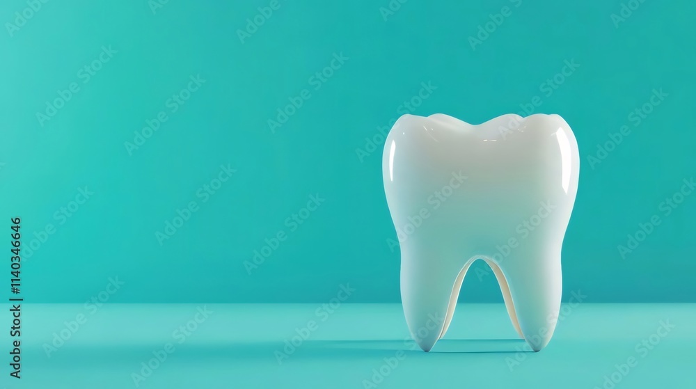 Single healthy white tooth on teal background. (2) Single healthy white tooth on teal background. (2)