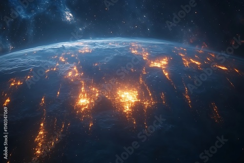 Night Earth Globe City Lights from Space1 photo