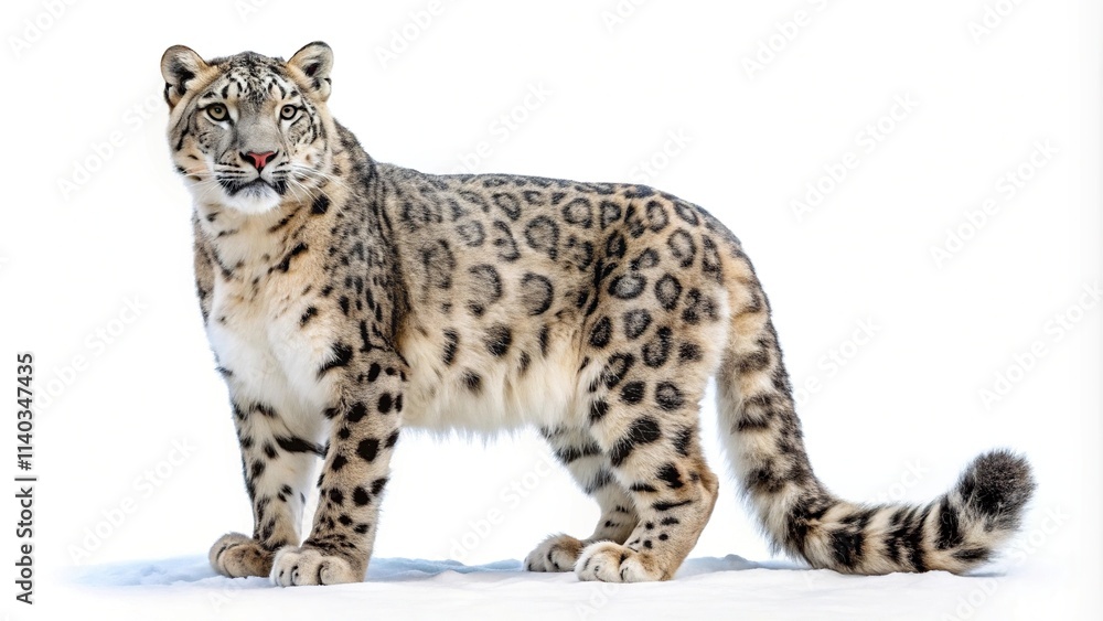 snow leopard isolated on white background snow leopard isolated on white background