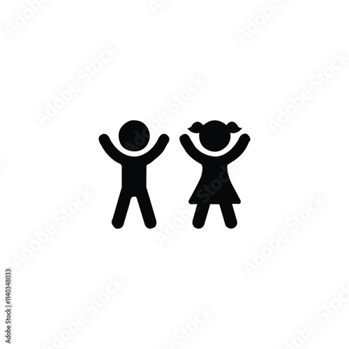 Child Icon in trendy flat style isolated on white background. Children symbol for your web site design,