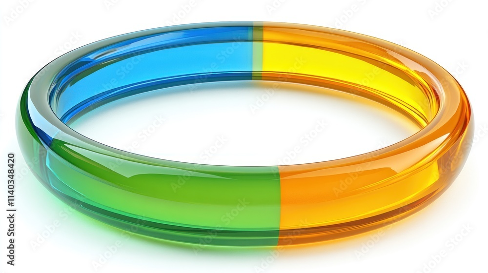 Colorful glass bangle, vibrant hues, circular shape. Colorful glass bangle, vibrant hues, circular shape.