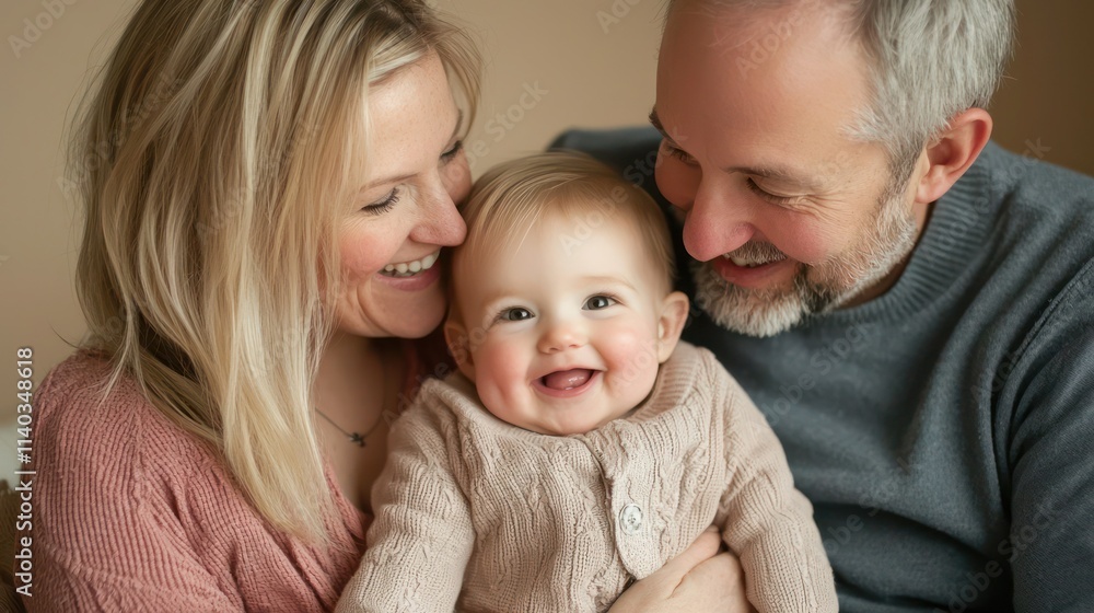 Family photo shoot in a warm studio environment, capturing candid moments Family photo shoot in a warm studio environment, capturing candid moments