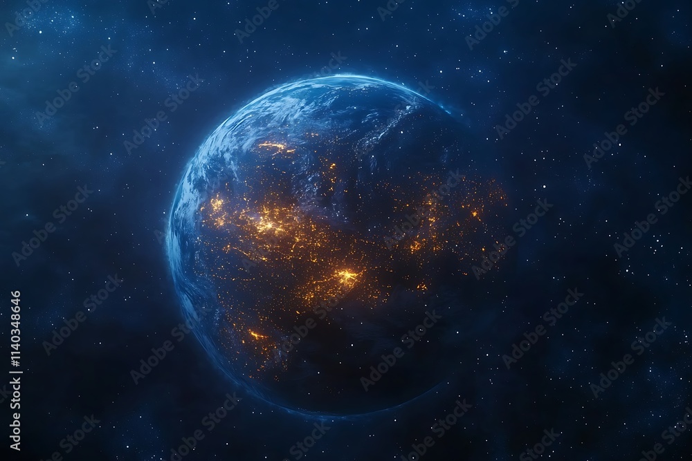 Obraz premium Planet Earth at Night from Space