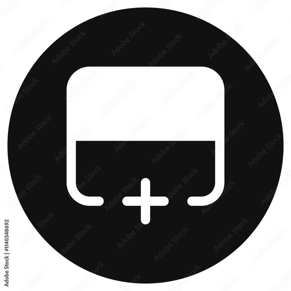 Fototapeta premium Editable add row below vector icon. Part of a big icon set family. Perfect for web and app interfaces, presentations, infographics, etc