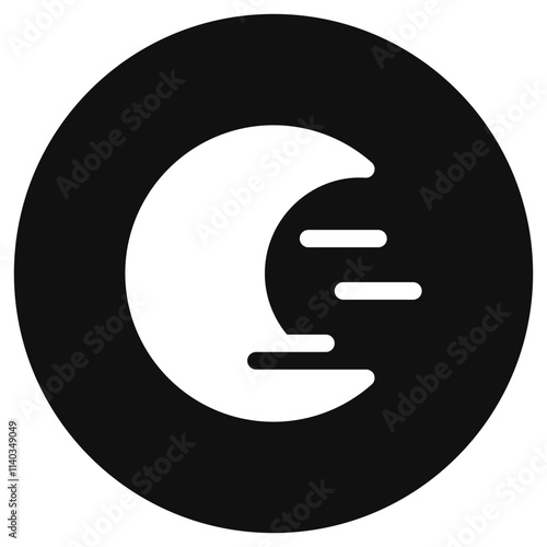 Editable cloudy windy moon vector icon. Part of a big icon set family. Perfect for web and app interfaces, presentations, infographics, etc