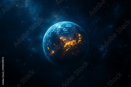 Earth Glowing at Night from Space3