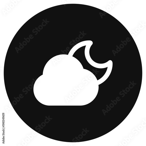 Editable night sky, moon and cloud vector icon. Part of a big icon set family. Perfect for web and app interfaces, presentations, infographics, etc