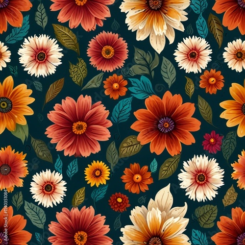 seamless pattern with flowers