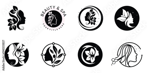 Nature beauty logo design collection with unique style Premium Vector