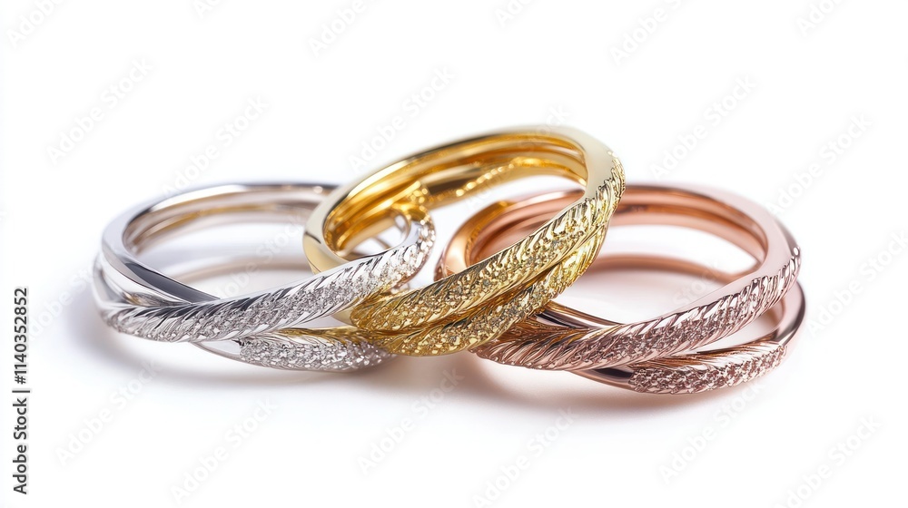 Jewelry twisted ring white yellow and pink gold rings Jewelry twisted ring white yellow and pink gold rings