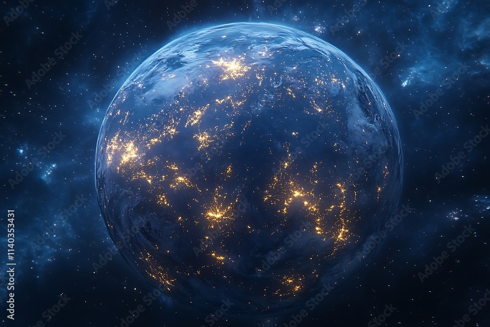 Obraz premium Night Lights of Earth from Space1