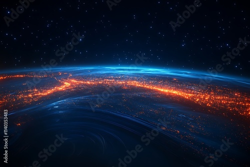 Glowing Earth City Lights from Space1 photo