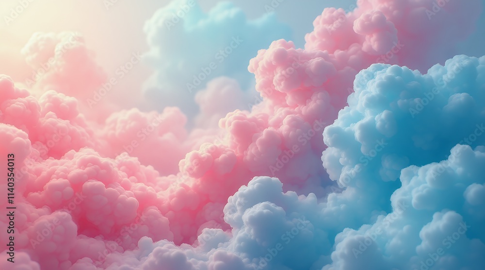 Dreamy Pastel Cloudscape: A Serene Vision of Pink and Blue Heavens Dreamy Pastel Cloudscape: A Serene Vision of Pink and Blue Heavens