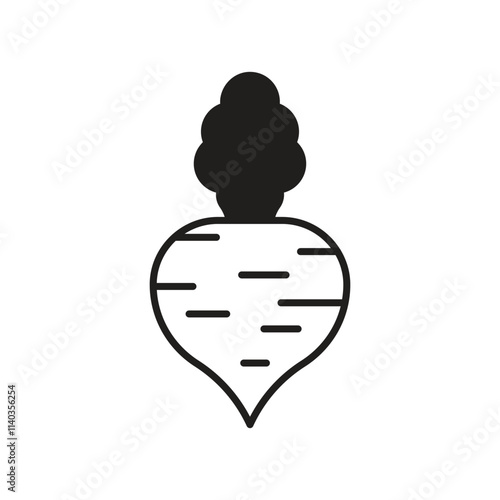 Turnip glyph icon with white background vector stock illustration