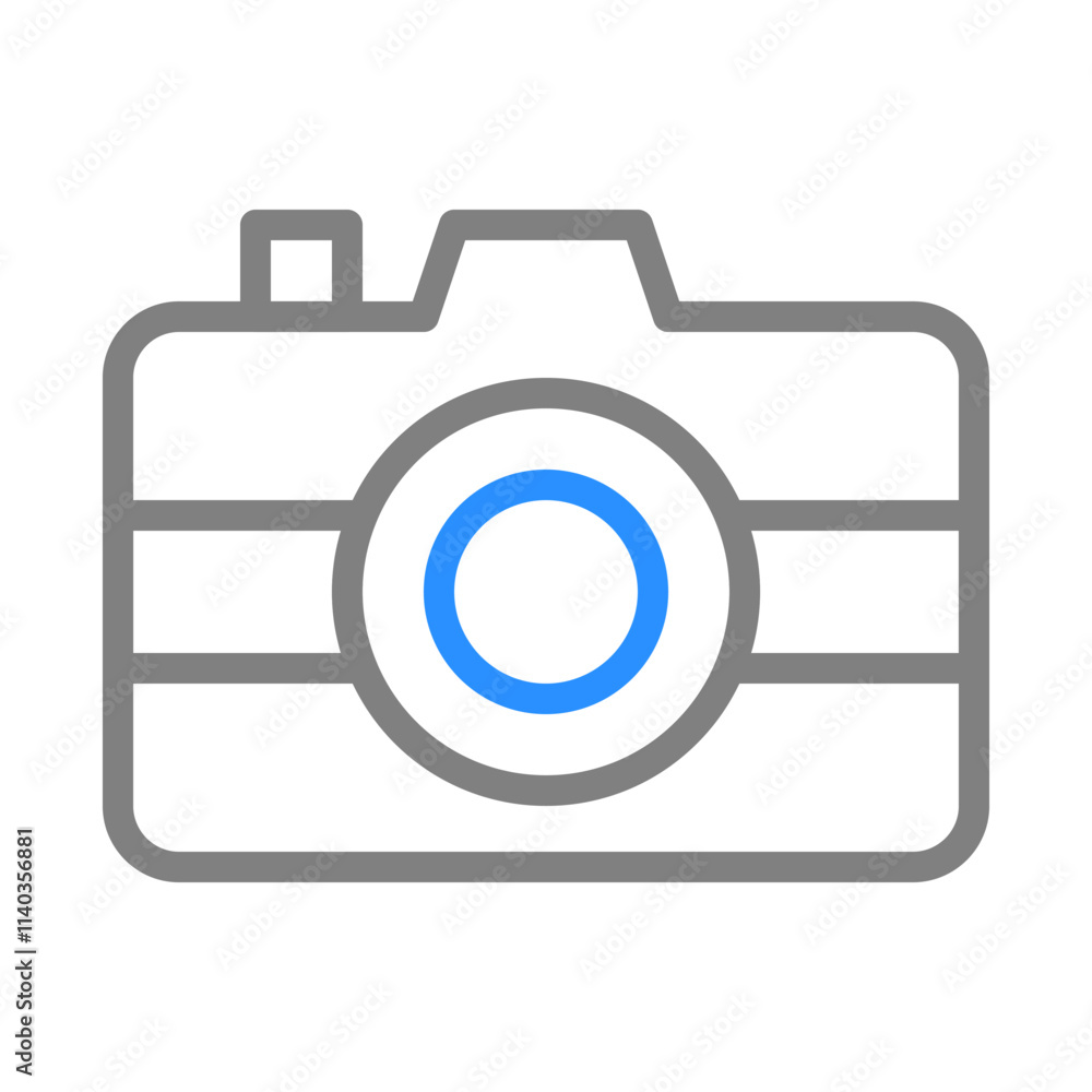 Camera icon, photography concept, simple line design for web or app. Camera icon, photography concept, simple line design for web or app.