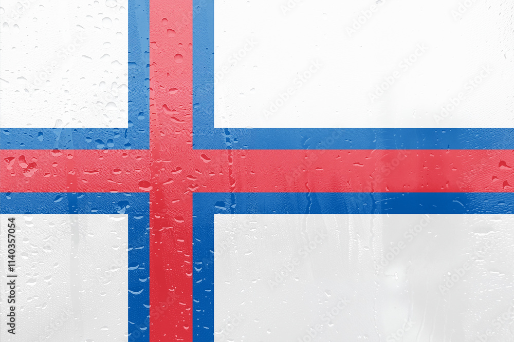 Fototapeta premium Waving faroe islands flag, a symbol of Scandinavian patriotism