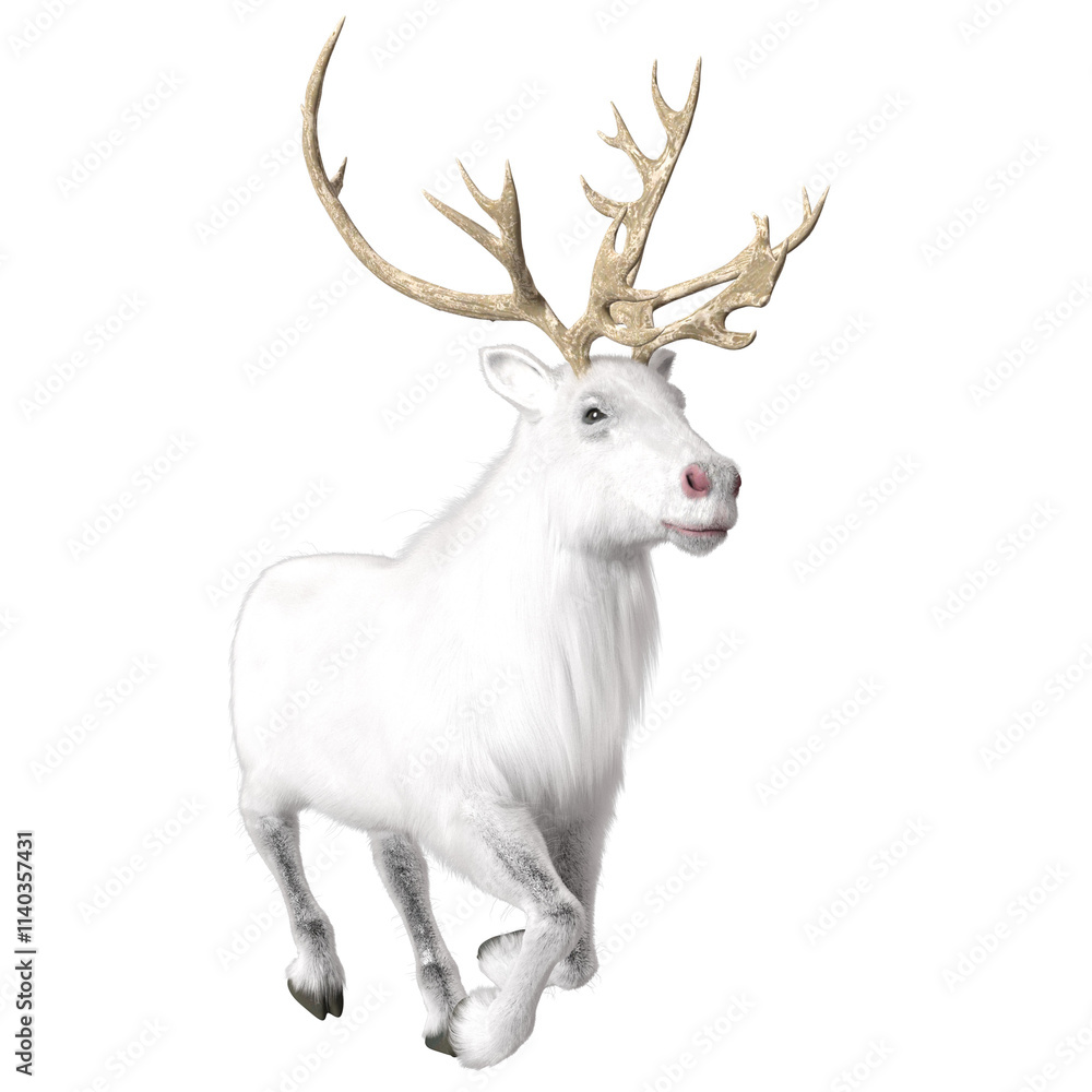 3D rendered beautiful reindeer isolated on transparent background 3D rendered beautiful reindeer isolated on transparent background