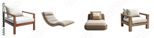 Minimalist Outdoor Lounge Chairs with Cushions