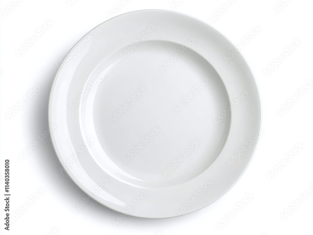 White ceramic plate, isolated on white background. White ceramic plate, isolated on white background.