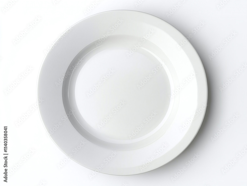 White ceramic plate, isolated on white background. White ceramic plate, isolated on white background.
