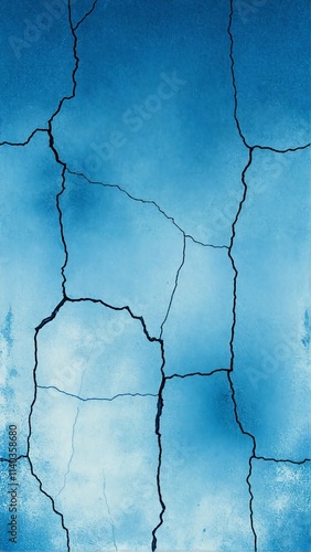 Blue Cracked Surface - Abstract Backdrop