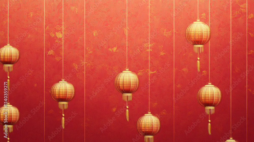 Fototapeta premium Background in red and gold tones for Chinese auspicious events.