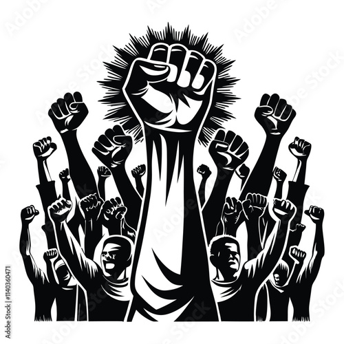 a vector illustration silhouette fist