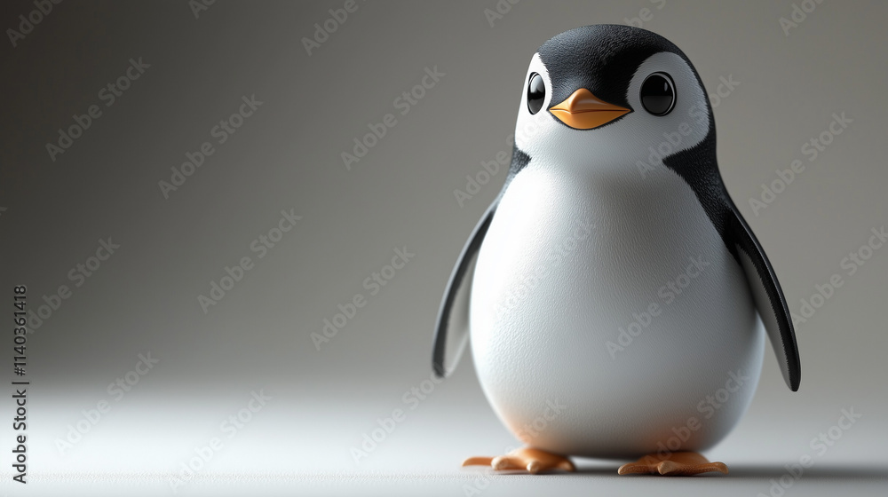Fototapeta premium Cute child penguin cartoon style