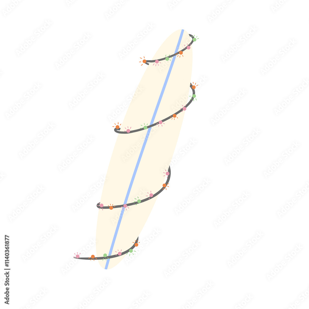 Surfboard with decorative lights Surfboard with decorative lights