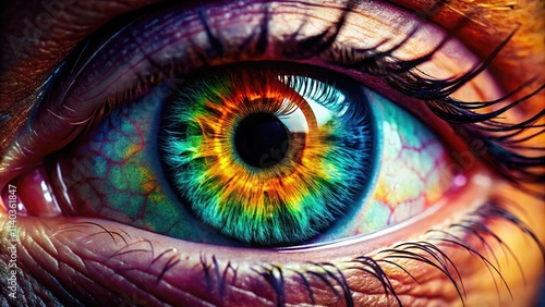 Breathtaking close-up: vibrant iris, detailed human eye macro photography showcasing intense color.