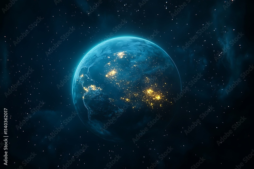 Glowing North America at Night from Space Glowing North America at Night from Space