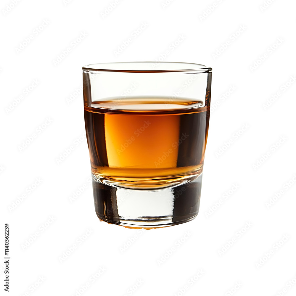 Extreme front view of a perfect looking Brandy Shot isolated on a white transparent background Extreme front view of a perfect looking Brandy Shot isolated on a white transparent background